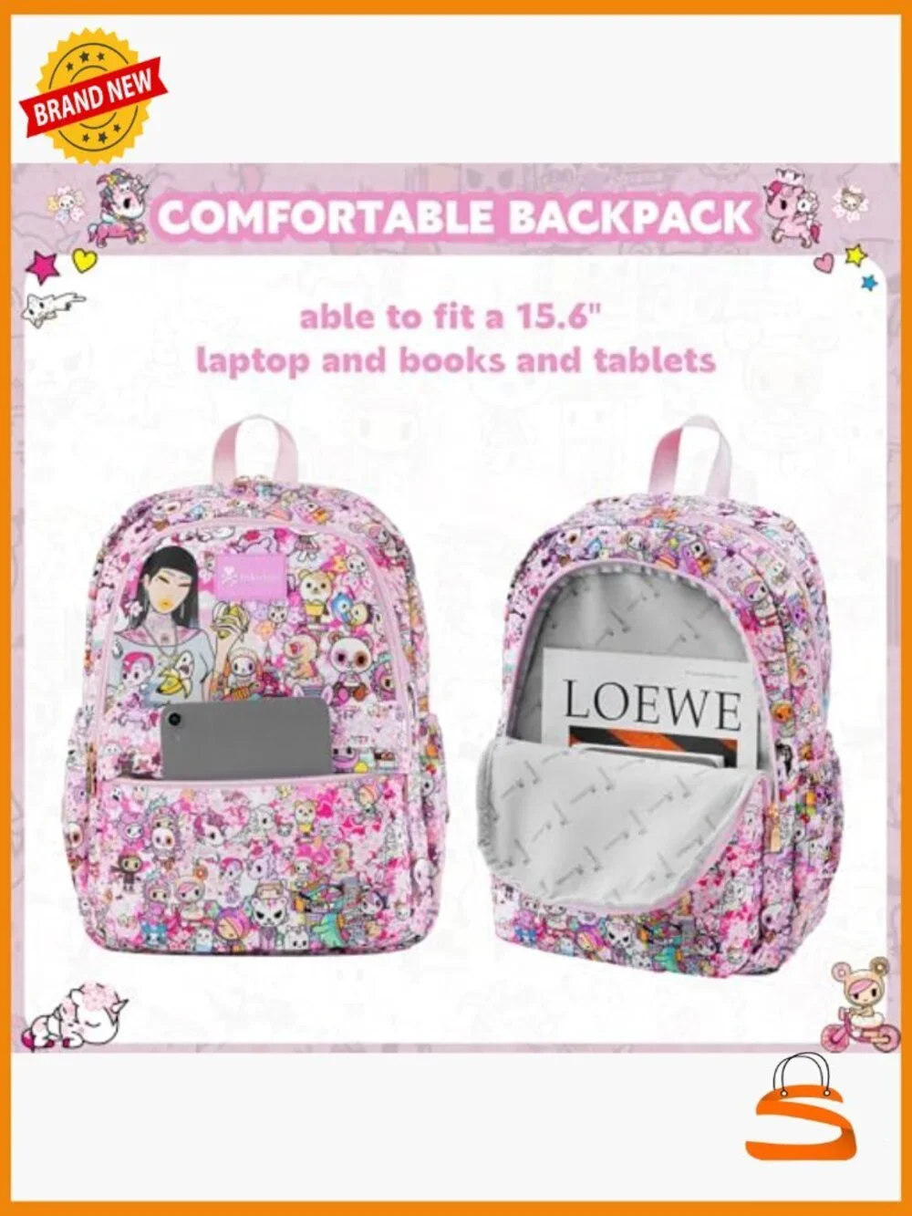 Large Capacity Daypack Backpack with Adjustable Straps, Polyester